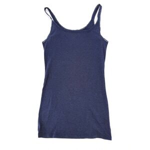 Vintage Y2K Old Navy Tank Top Shirt Lace Trim Scoop Long Size Small